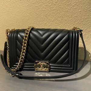 SOLD!! Chanel Chevron Boy Bag